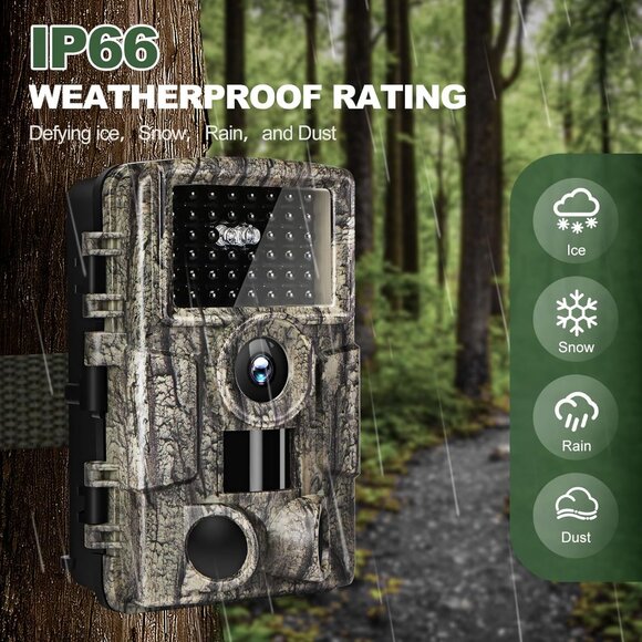 Motion Detection Trail Camera 4k 60MP Trail Game Camera with Night Vision - Picture 6 of 6